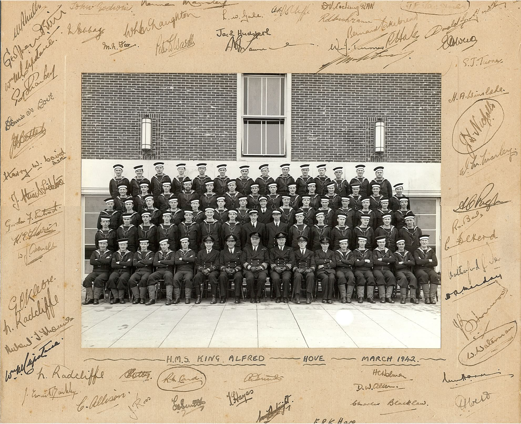 H.M.S King Alfred RNVR officers' training establishment, Hove, Sussex. Officer Training Course 1941 December
